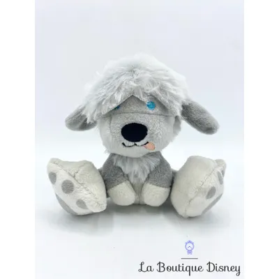 Peluche Max Tiny Big Feet Disney Store La petite sirène chien gris blanc 10 cm