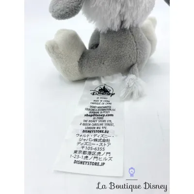 Peluche Max Tiny Big Feet Disney Store La petite sirène chien gris blanc 10 cm