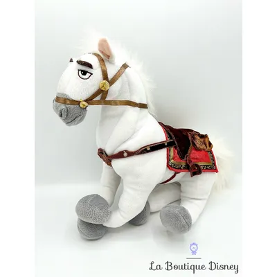 Peluche Maximus Cheval Raiponce Disney blanc marron 35 cm