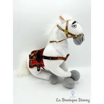 Peluche Maximus Cheval Raiponce Disney blanc marron 35 cm