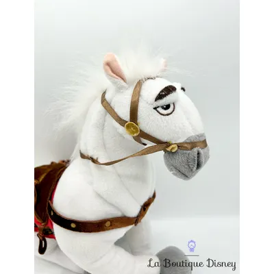 Peluche Maximus Cheval Raiponce Disney blanc marron 35 cm