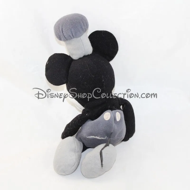 Peluche Mickey WALT DISNEY COMPANY Steamboat retro noir et blanc 28 cm