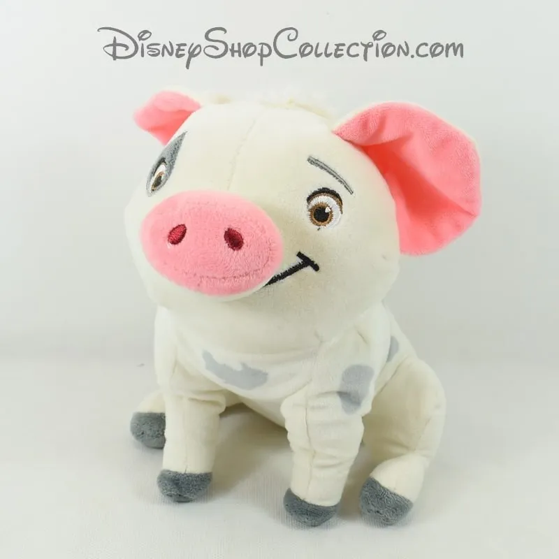 Peluche Pua cochon DISNEY Toys Company Vaiana blanc gris 22 cm