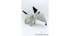 Peluche Sparky chien Frankenweenie Disney Store 2012 noir blanc cicatrices 26 cm