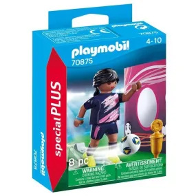 PLAYMOBIL - 70875 - Joueuse de football - Personnage Special Plus avec accessoires bleu - Playmobil