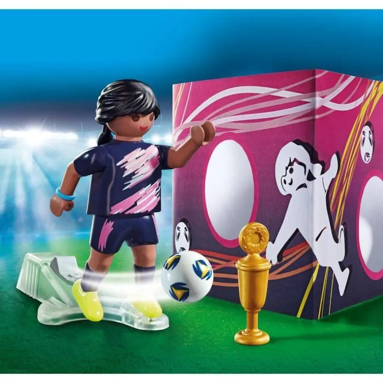 PLAYMOBIL - 70875 - Joueuse de football - Personnage Special Plus avec accessoires bleu - Playmobil