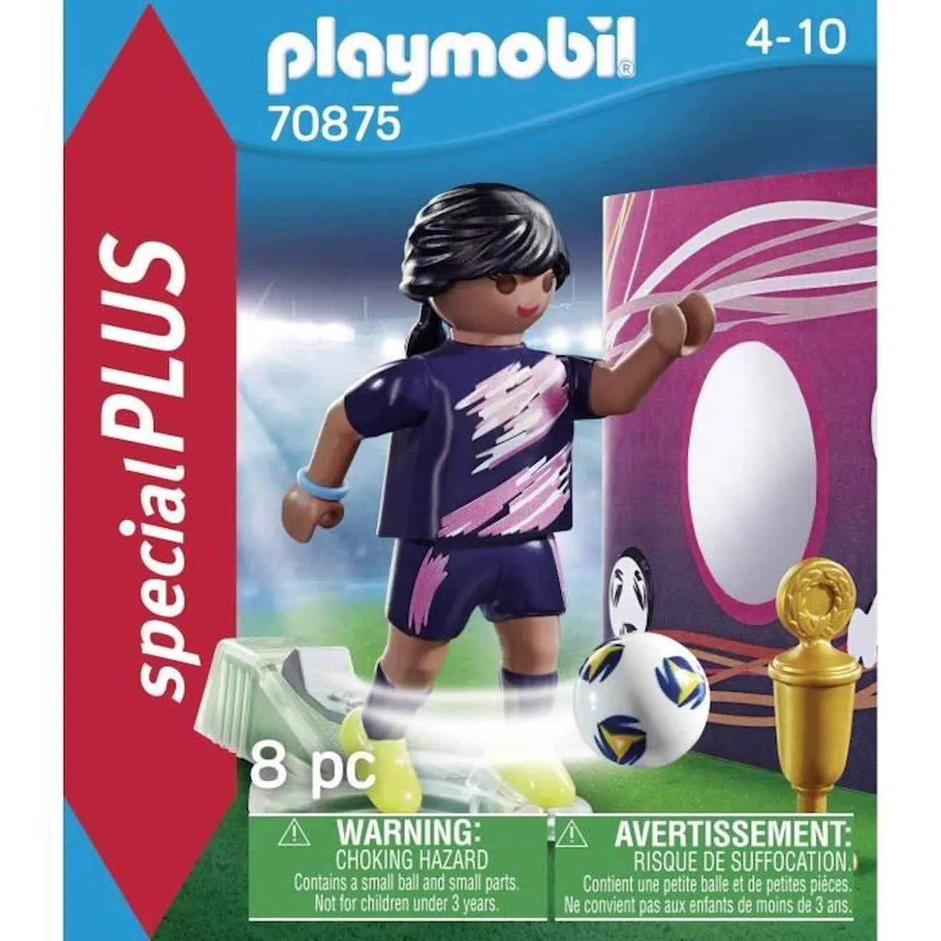 PLAYMOBIL - 70875 - Joueuse de football - Personnage Special Plus avec accessoires bleu - Playmobil