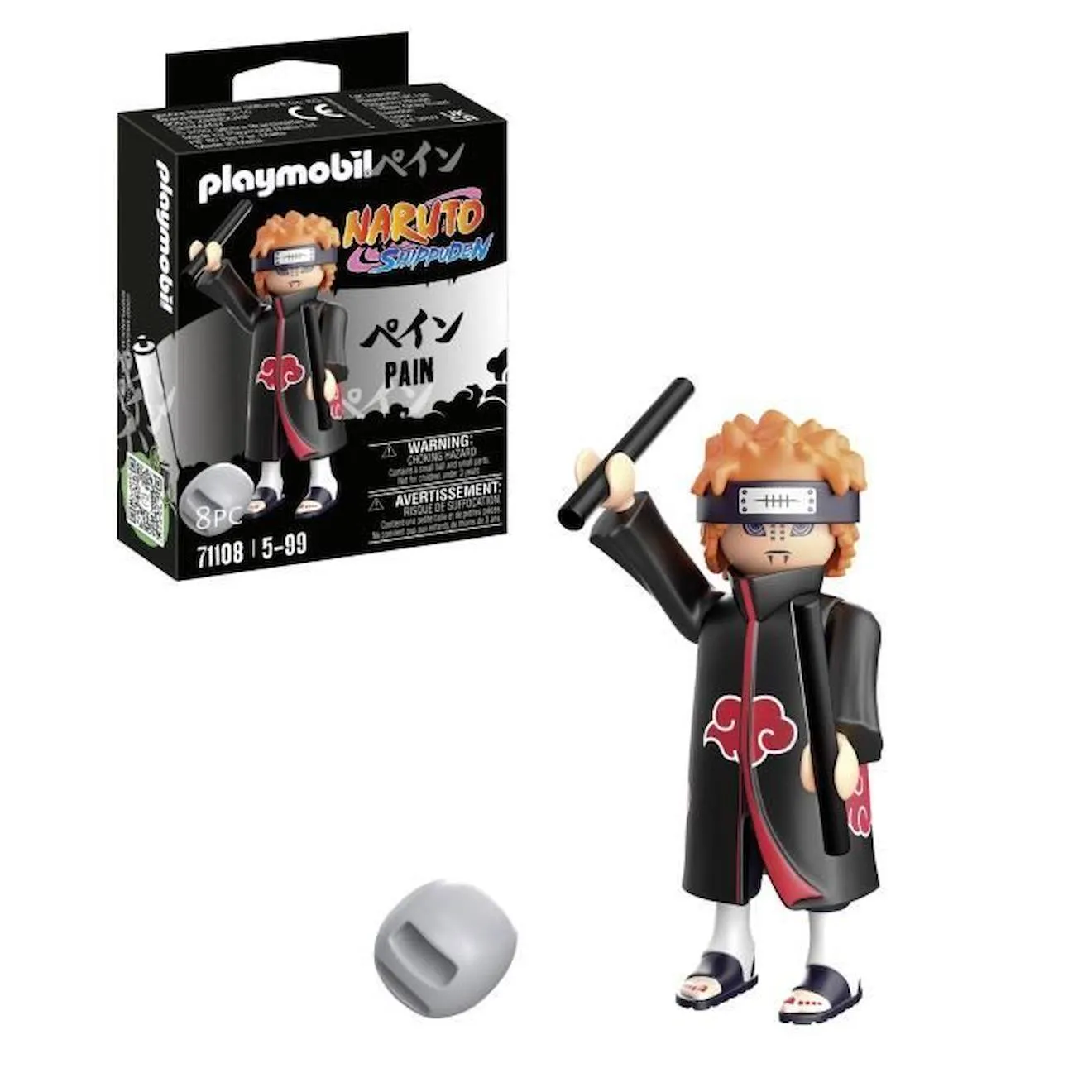 PLAYMOBIL - 71108 - Pain - Naruto Shippuden - Personnage de manga ninja avec accessoires bleu - Playmobil