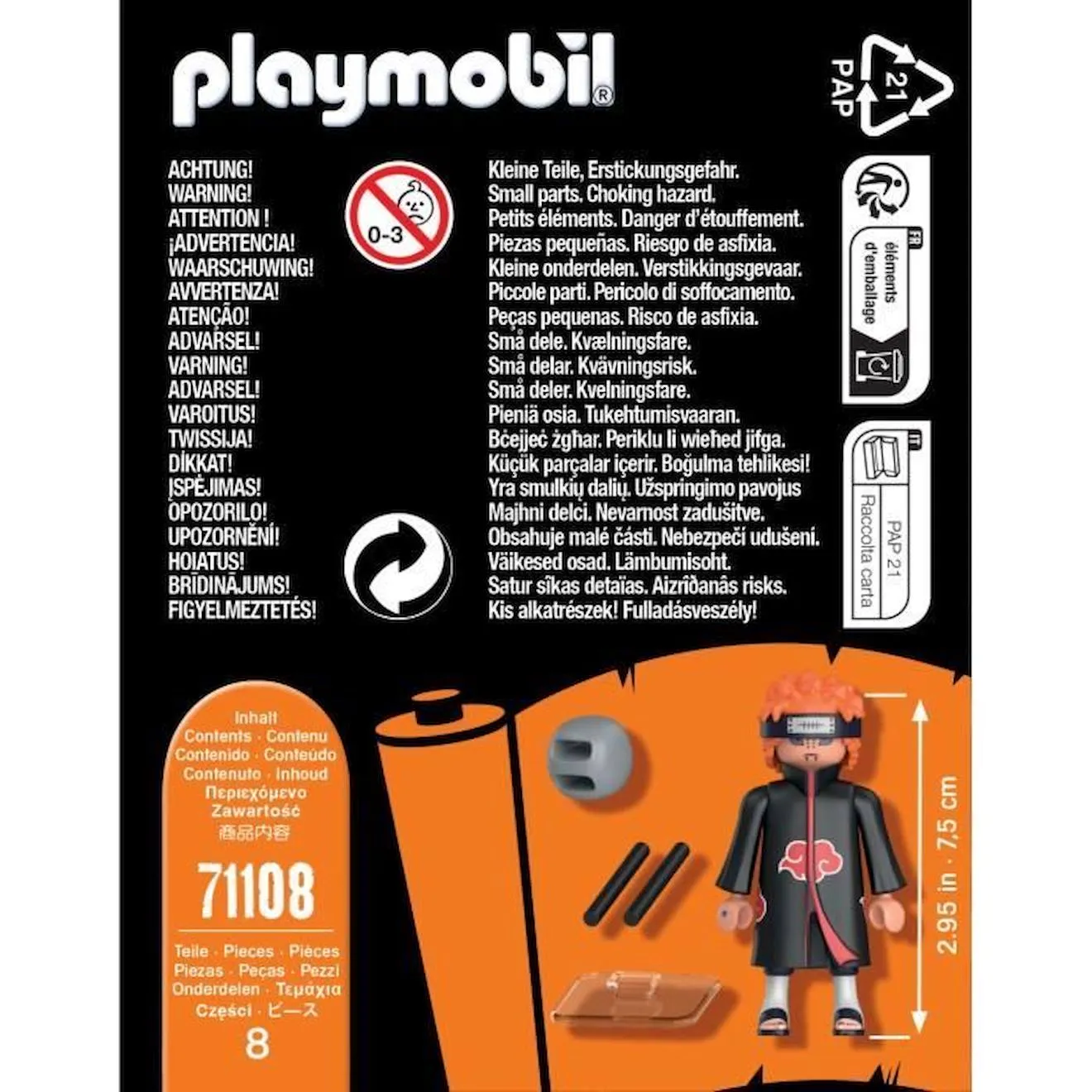 PLAYMOBIL - 71108 - Pain - Naruto Shippuden - Personnage de manga ninja avec accessoires bleu - Playmobil