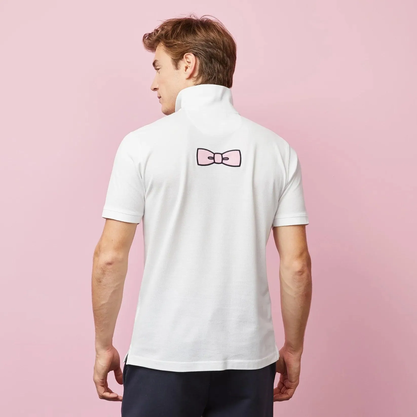 Polo logo dos Eden Park blanc en coton