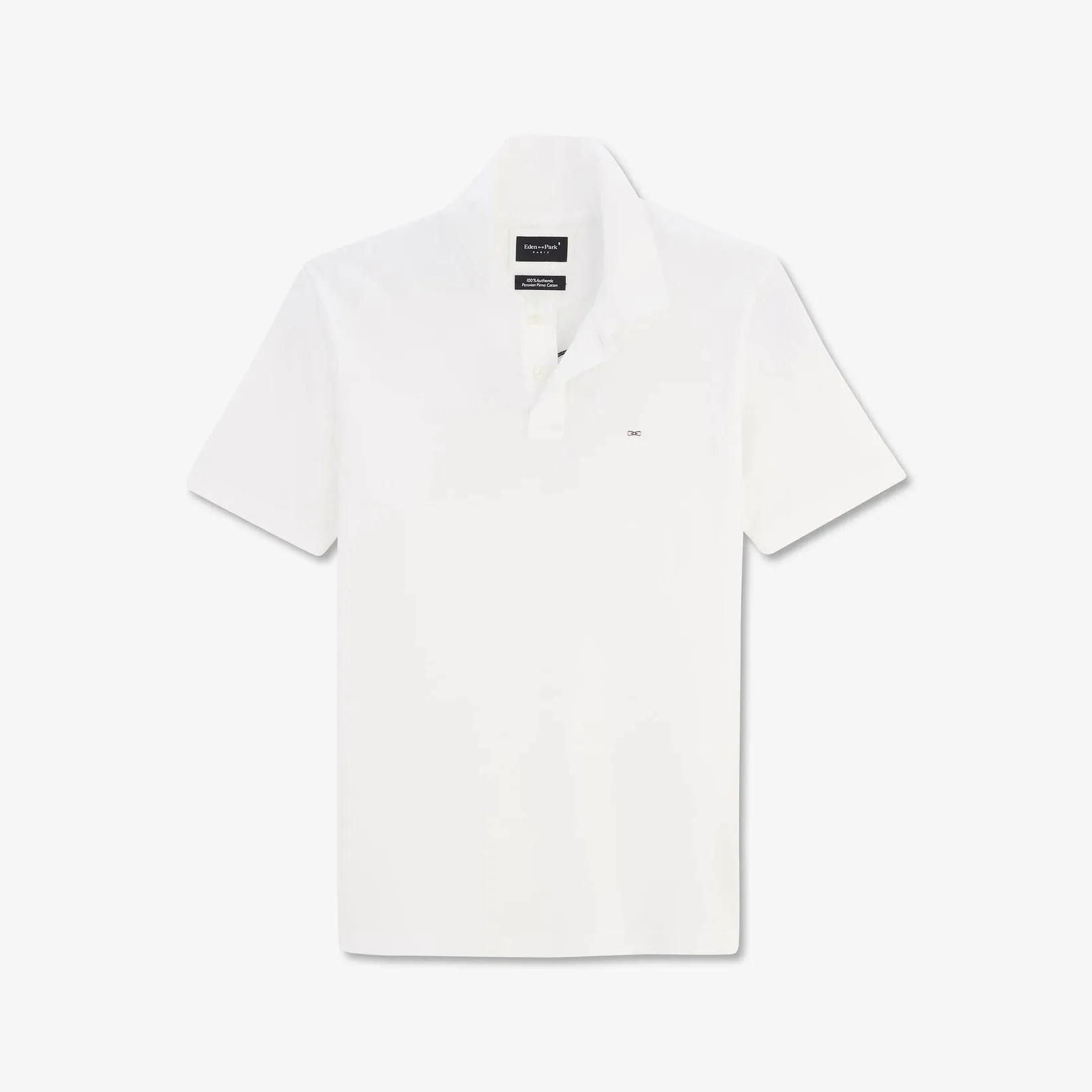 Polo logo dos Eden Park blanc en coton