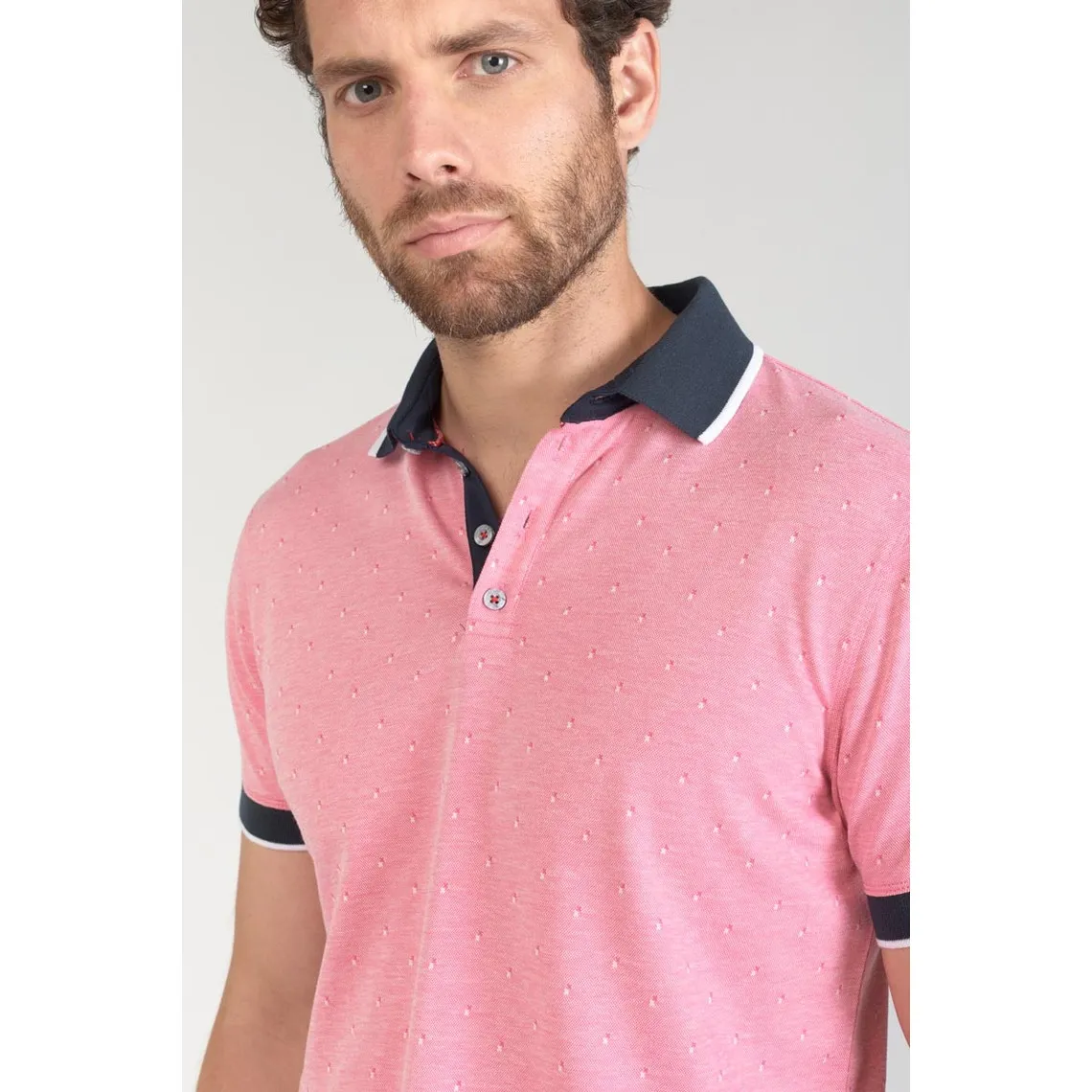 Polo NOVIL rose en coton Le Temps des Cerises - Maillot de corps Homme sur MenCorner