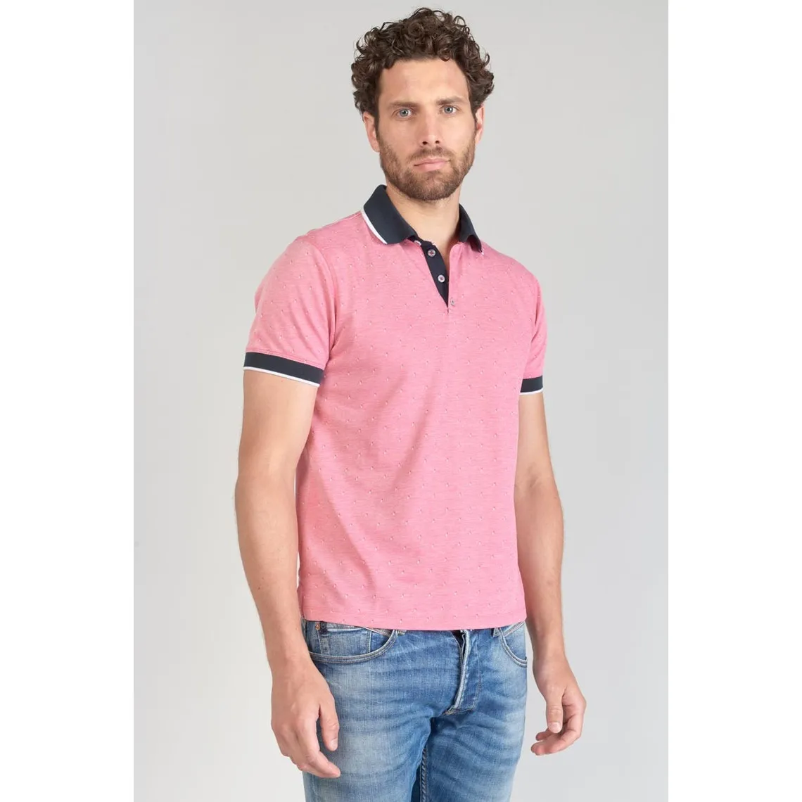 Polo NOVIL rose en coton Le Temps des Cerises - Maillot de corps Homme sur MenCorner