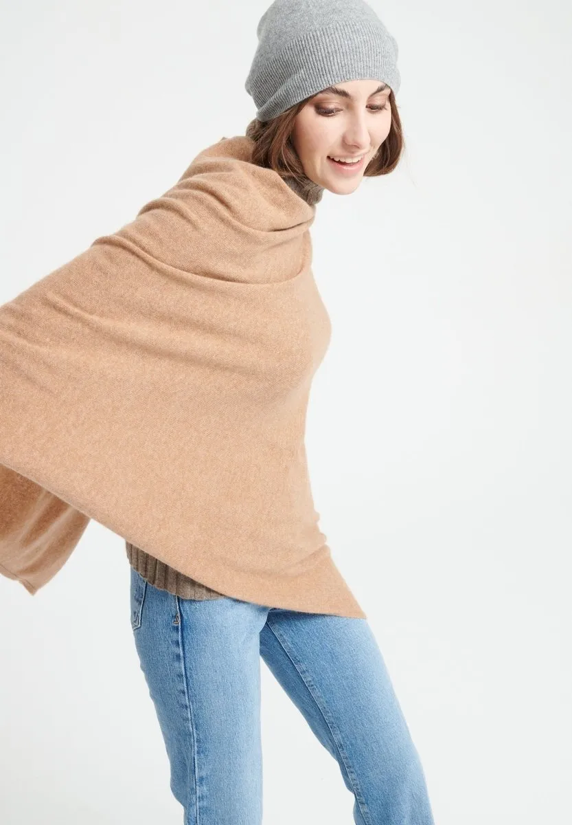 Poncho cachemire camel femme - LILLY 9