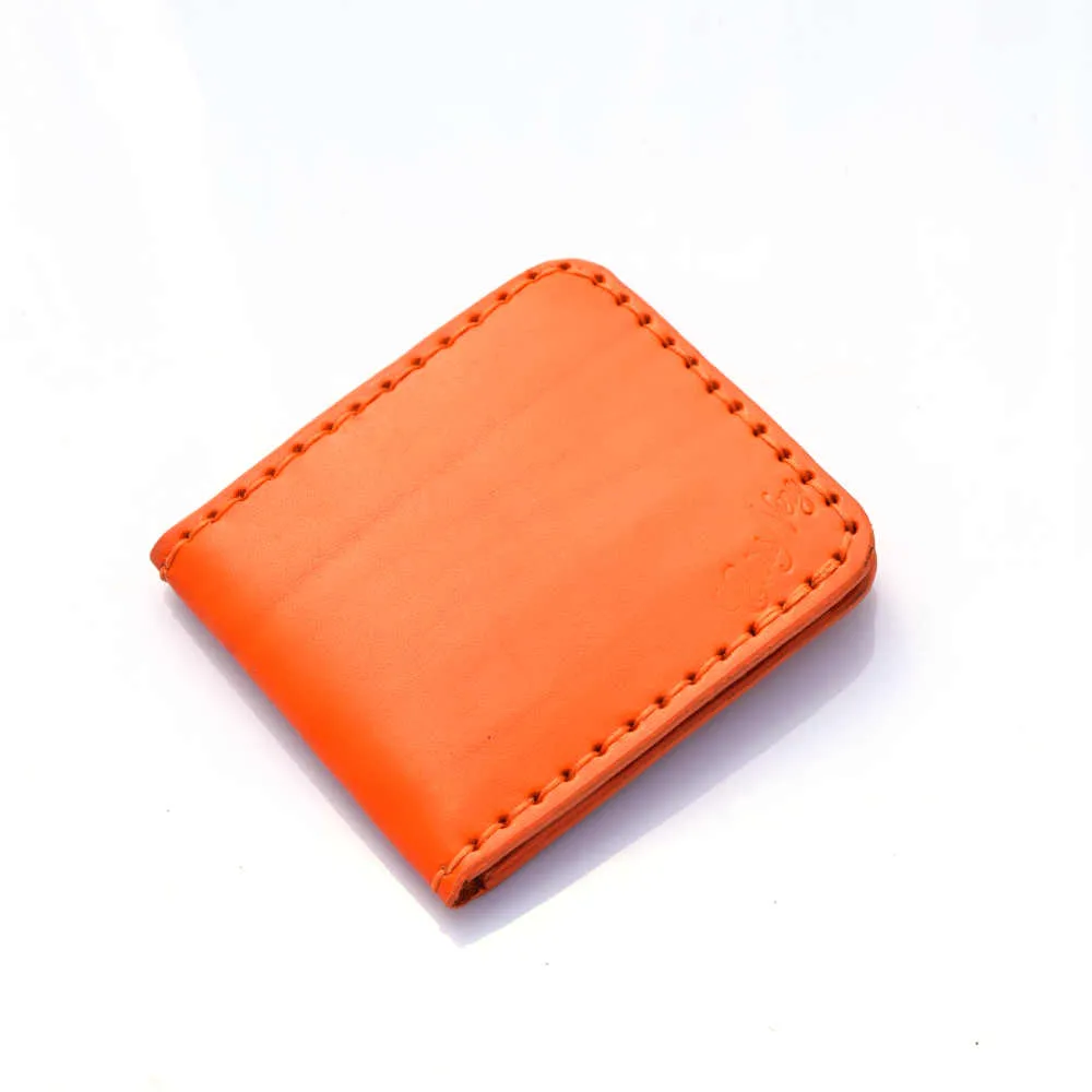 Porte-cartes bancaires en cuir orange - Cuirs Ney