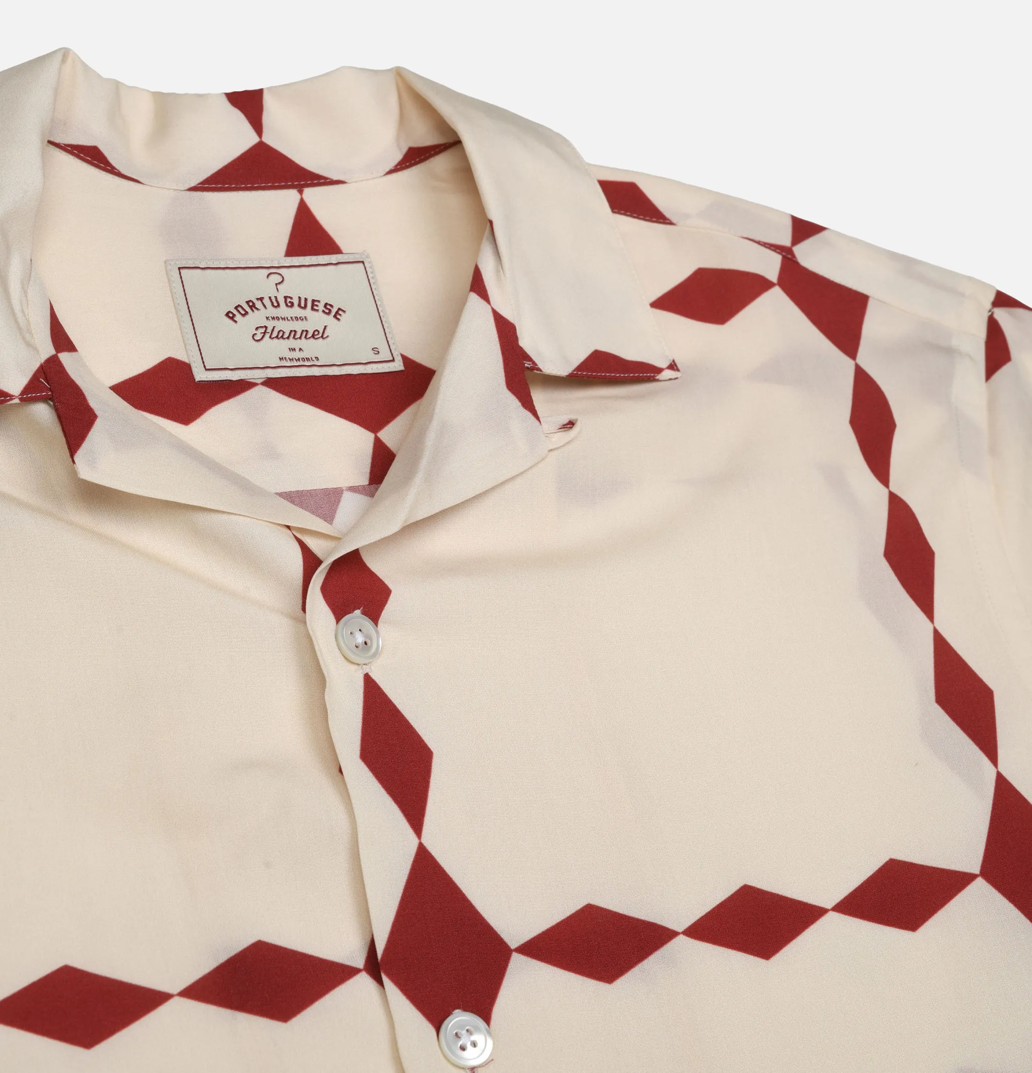 Portuguese Flannel | Chemise Diamonds Ecru | Shop Royalcheese Paris