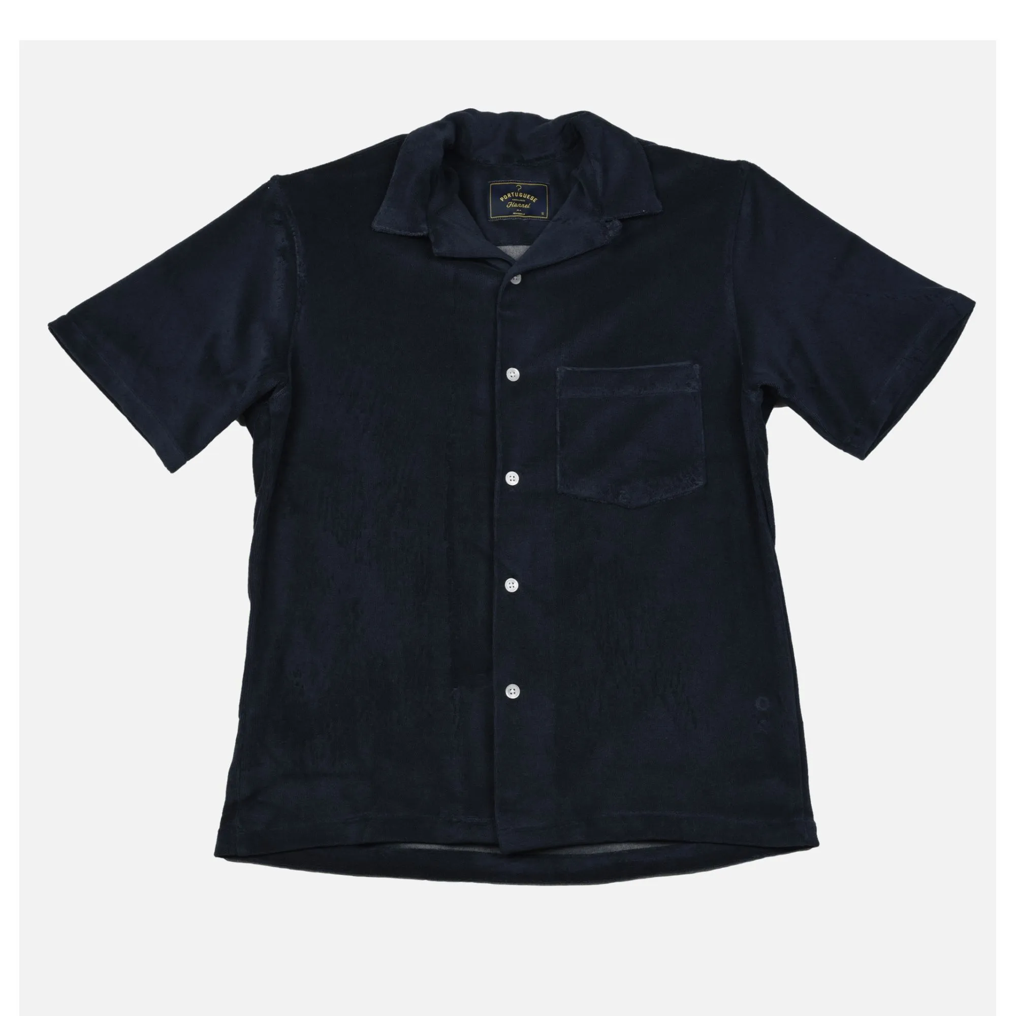 Portuguese Flannel |Chemise Terry Navy| Shop Royalcheese Paris