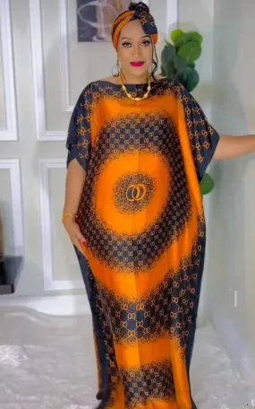 Robe Africaine Orange Et Noire