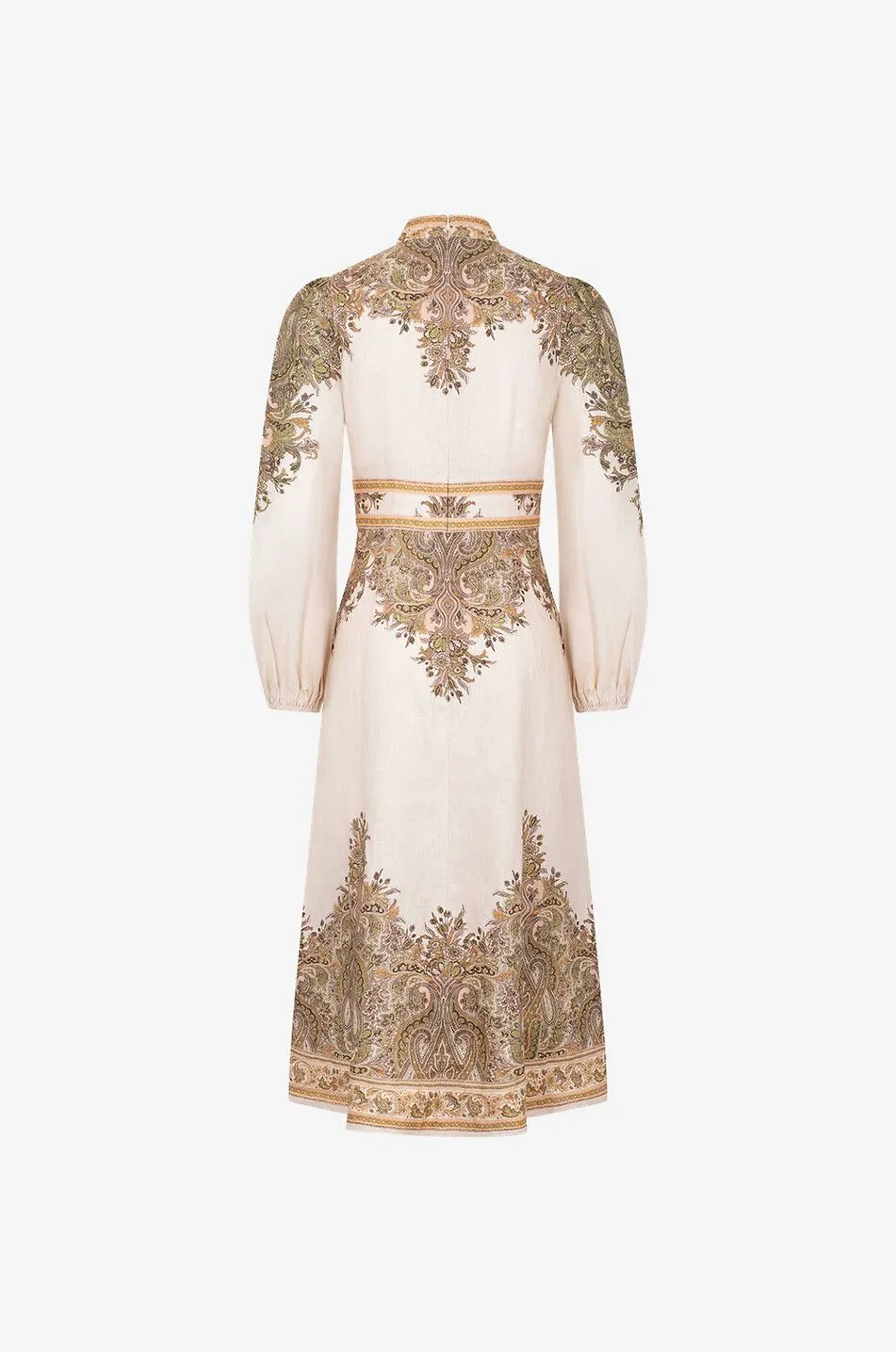 Robe chemise midi en lin Natura Paisley