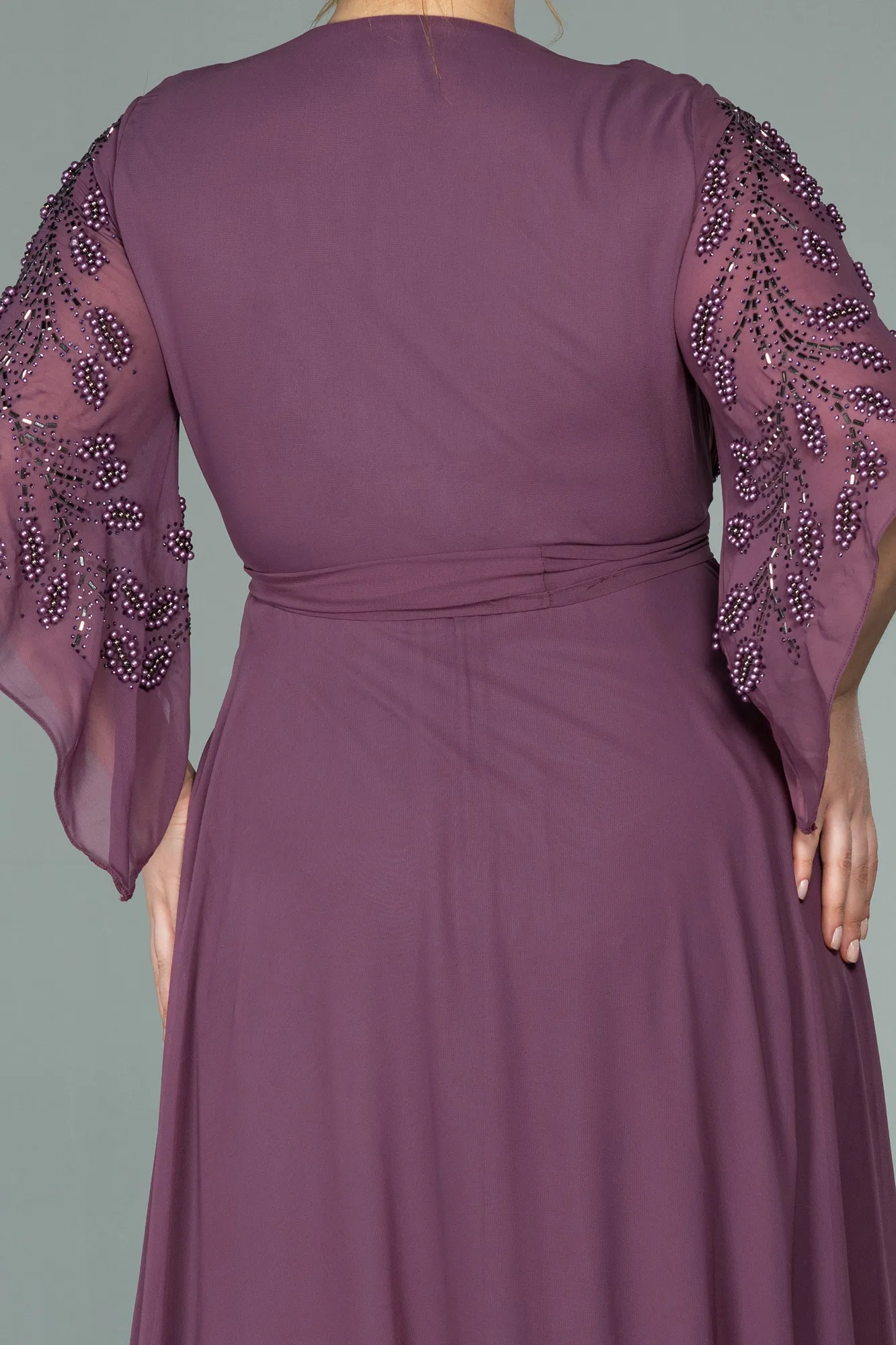 Robe de Soirée Grande Taille Longue Mousseline Turquoise ABU2071