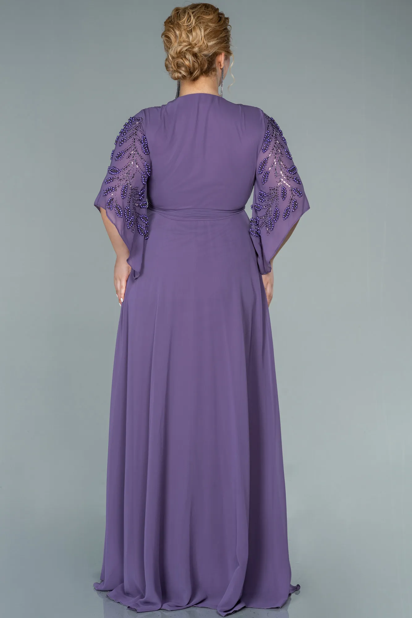 Robe de Soirée Grande Taille Longue Mousseline Turquoise ABU2071