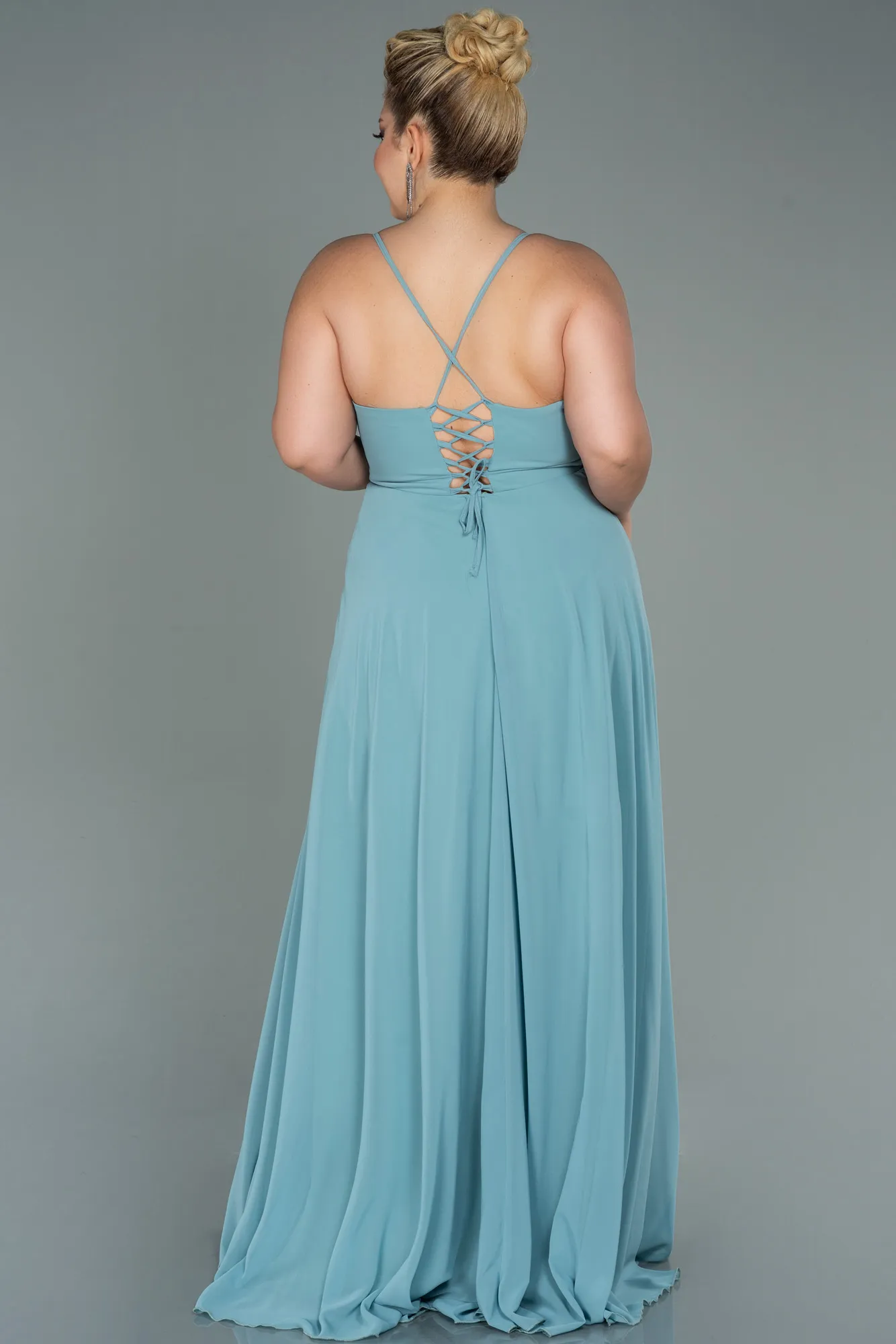 Robe De Soirée Grande Taille Longue Turquoise ABU1324