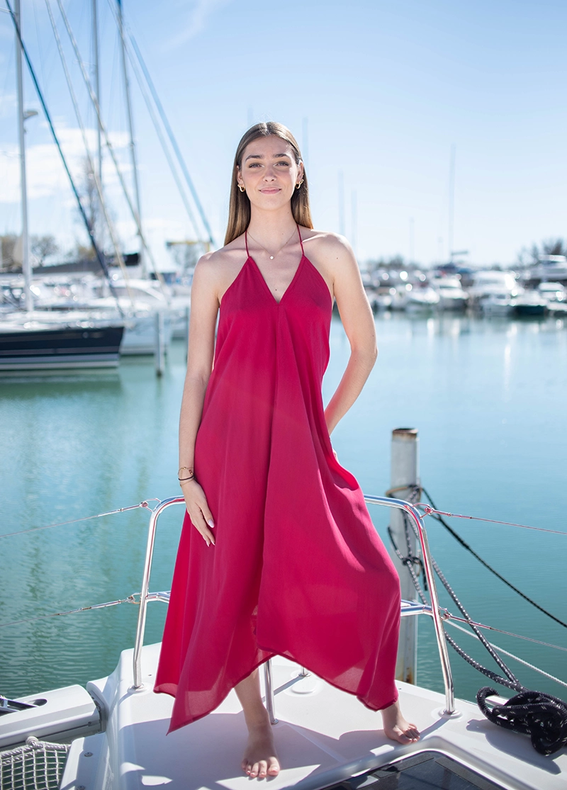 Robe Longue Ivina Camelia Rose - Mare Di Latte | Les Chiquettes