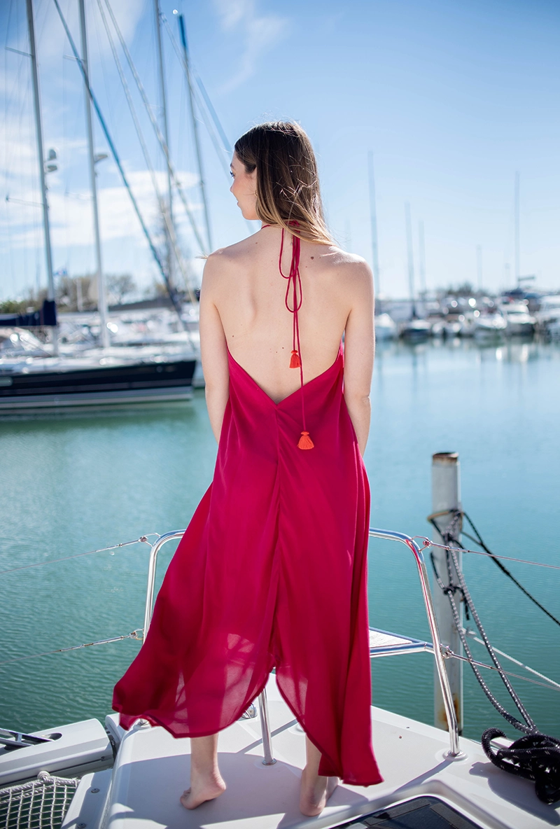 Robe Longue Ivina Camelia Rose - Mare Di Latte | Les Chiquettes