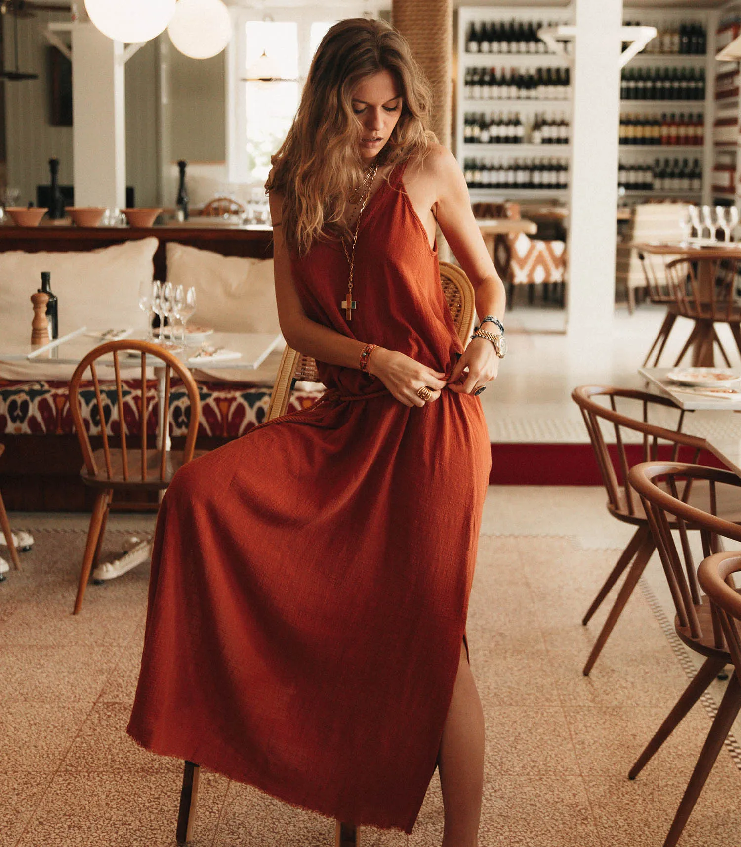 Robe longue Palma de Mallorca Terracotta Maison Saint Julien - Jane de Boy