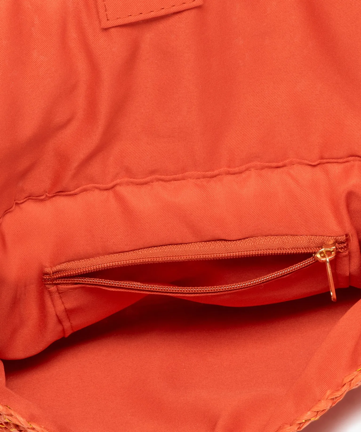 Sac besace compact en paille femme orange