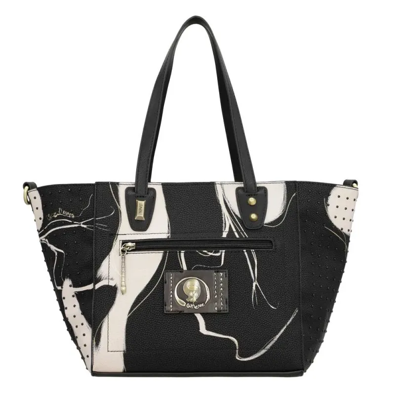 Sac shopper anses courtes ANEKKE "Shodo" noir | planetebag.com