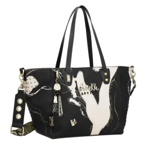 Sac shopper anses courtes ANEKKE "Shodo" noir | planetebag.com