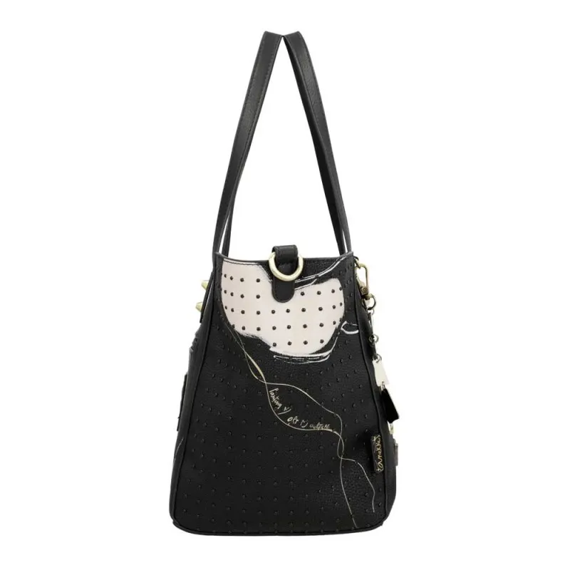 Sac shopper anses courtes ANEKKE "Shodo" noir | planetebag.com