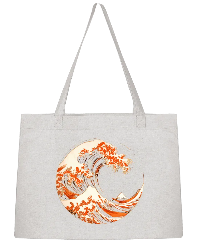 Sac Shopping Vague d'Hokusai Stylisé par KronoArt