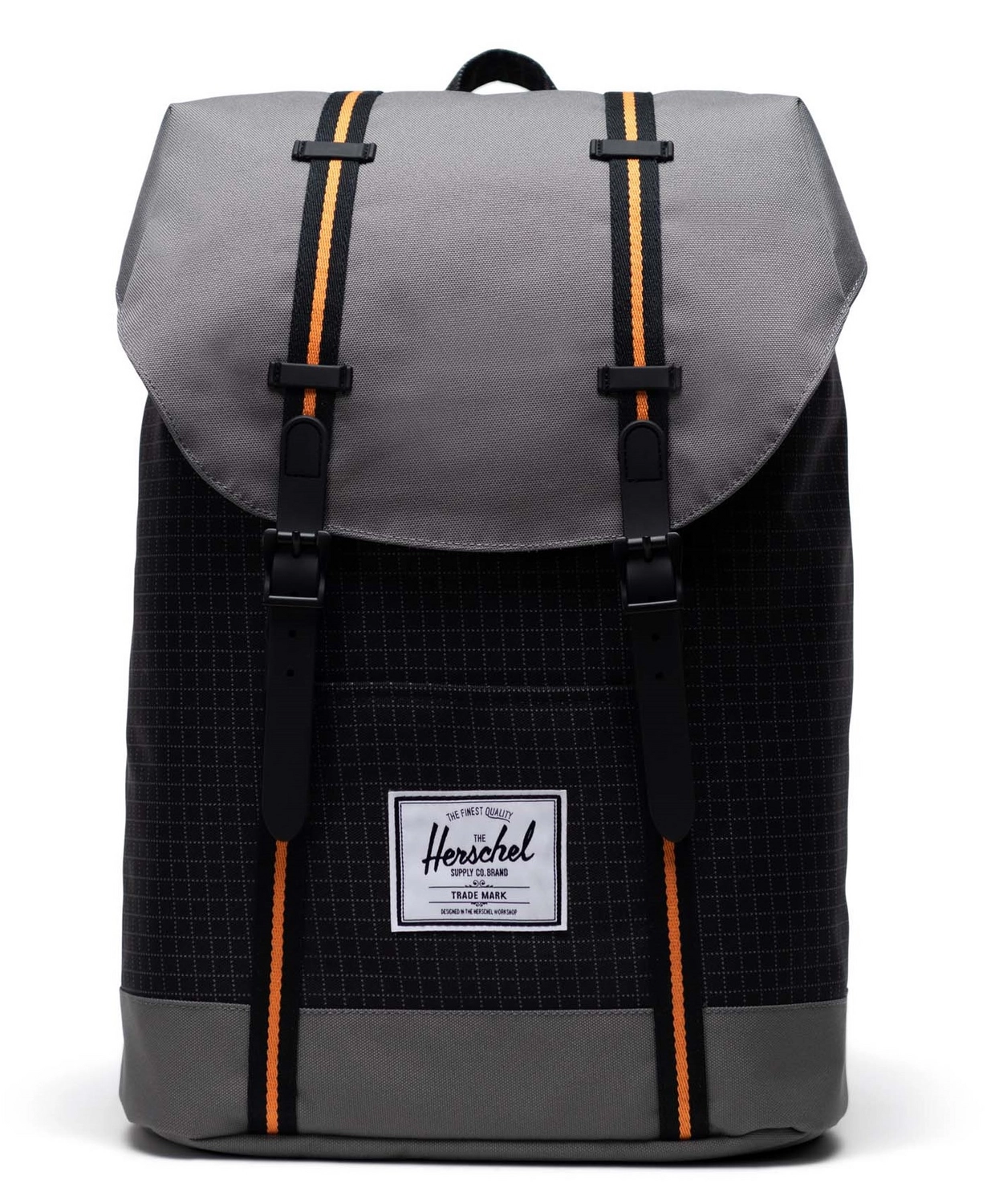 Sac à Dos Herschel Supply Co. Retreat Black Grid Gargoyle Sun Orange