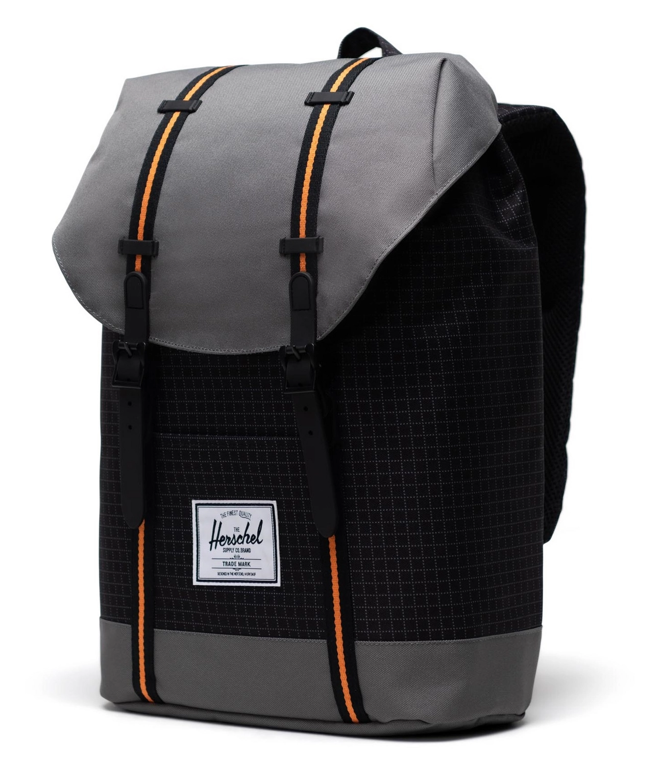 Sac à Dos Herschel Supply Co. Retreat Black Grid Gargoyle Sun Orange