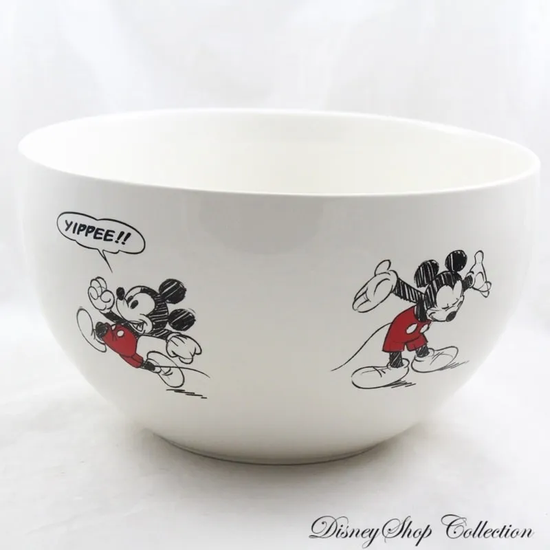 Saladier Mickey DISNEYLAND PARIS croquis BD bande dessinée blanc cé...