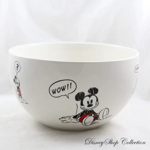 Saladier Mickey DISNEYLAND PARIS croquis BD bande dessinée blanc cé...