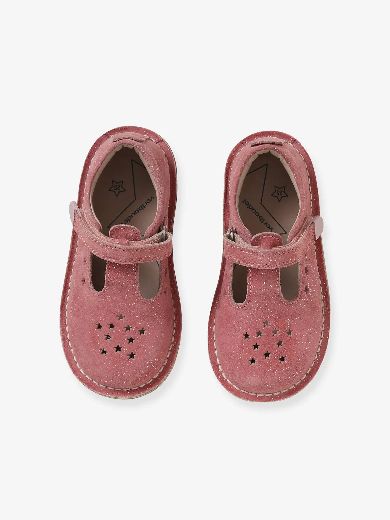 Salomés cuir fille collection maternelle rose - Vertbaudet