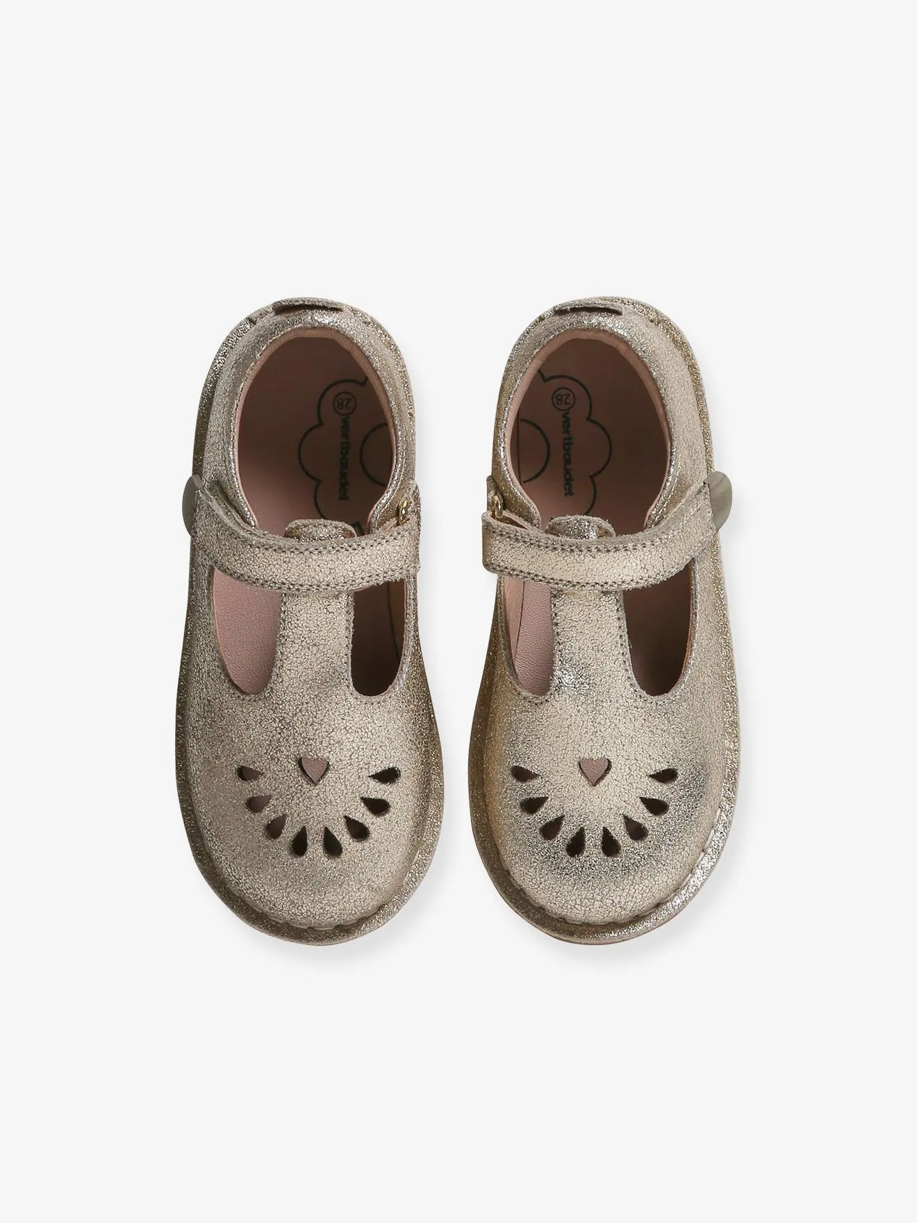 Salomés cuir fille collection maternelle rose - Vertbaudet