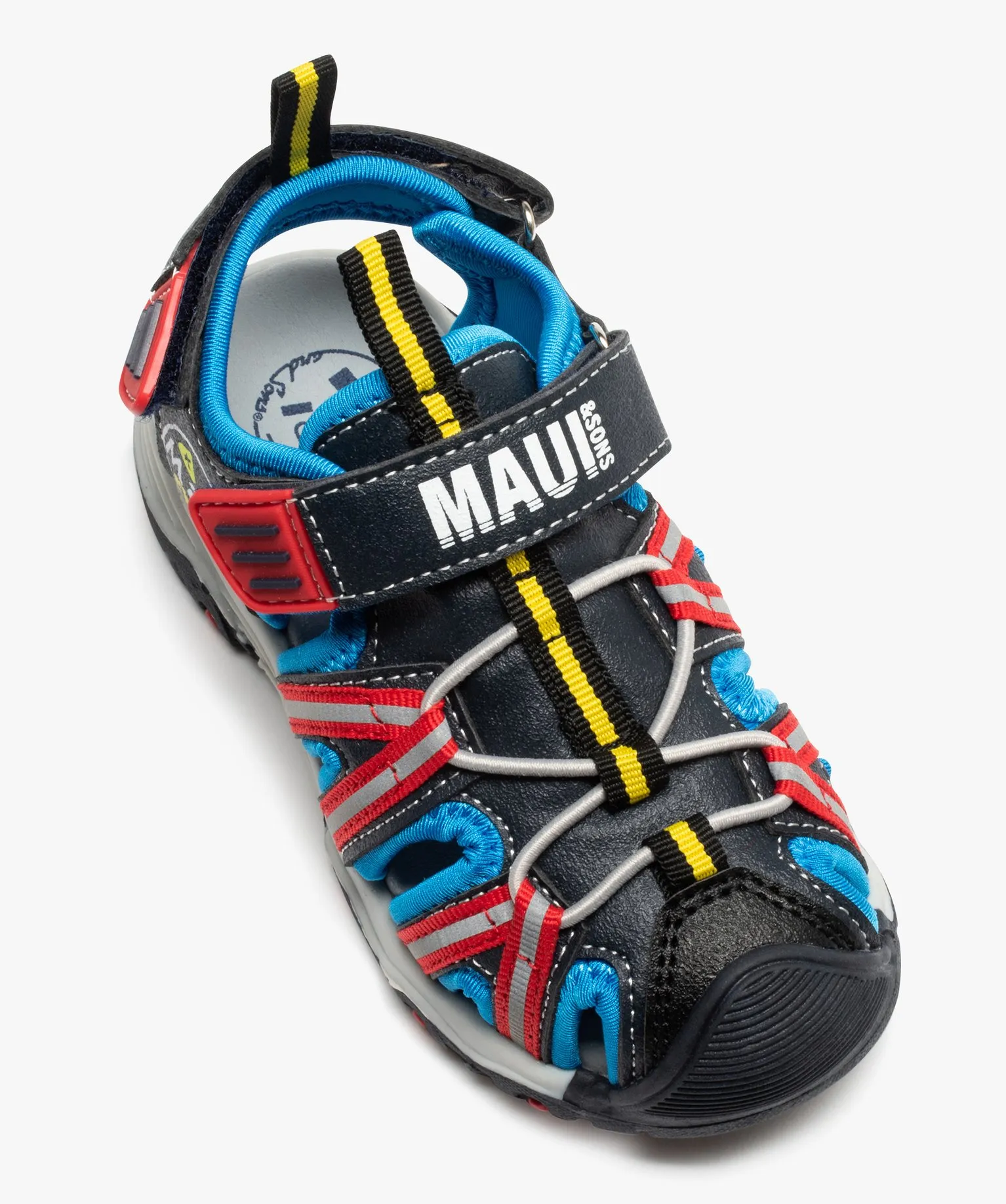 Sandales garçon multicolores à double scratch - Maui & Sons noir