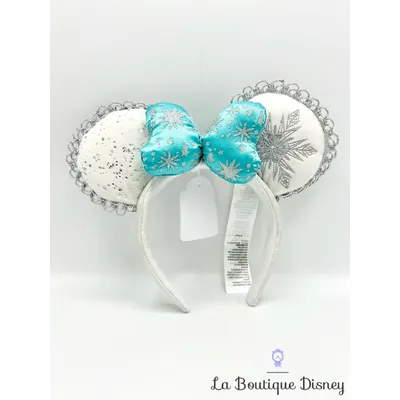 Serre tête Oreilles Minnie Mouse La reine des neiges Disneyland Paris 2022 Disney Ears blanc bleu flocon