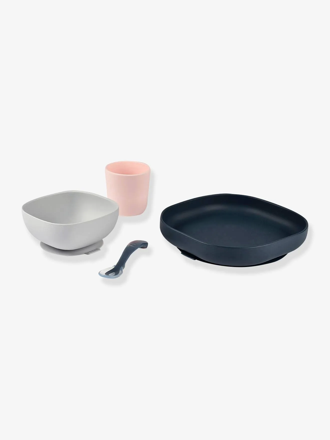 Set vaisselle 4 pièces silicone BEABA rose - Béaba