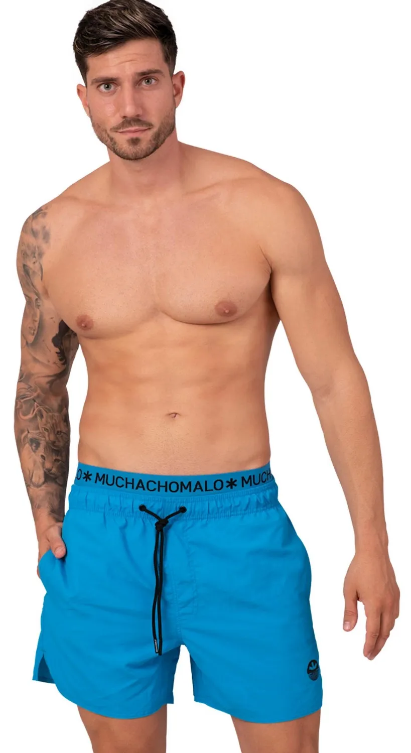 Short de Bain Muchachomalo Homme Solid Neon Blue