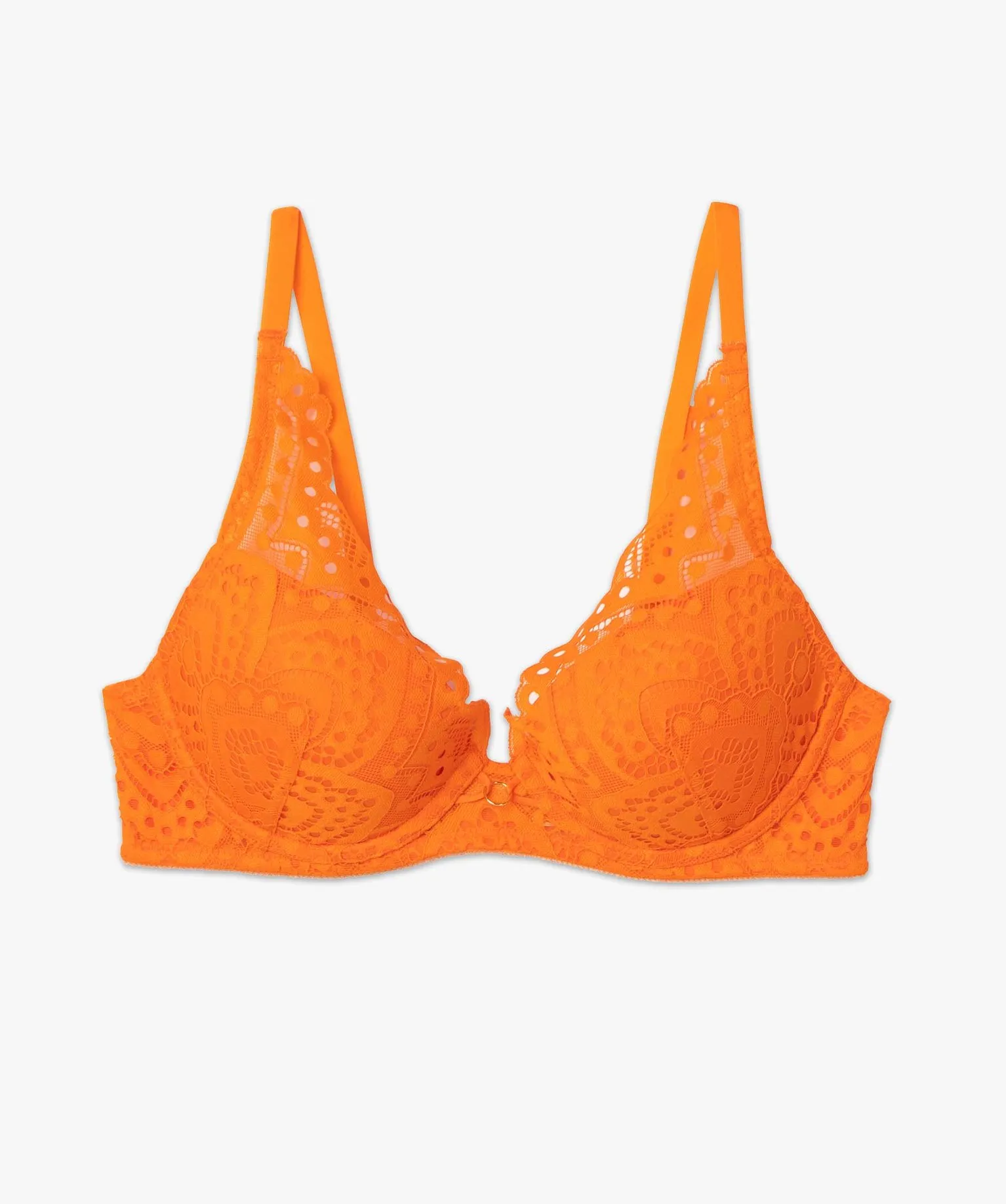 Soutien-gorge corbeille en dentelle avec armatures orange