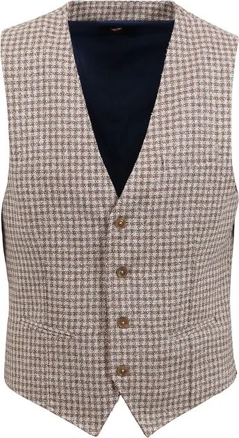 Suitable Gilet Beige A Carreaux SPE23111KR21ST-830 camel com