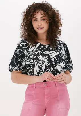 summum haut top short sleeves two tone flo en noir