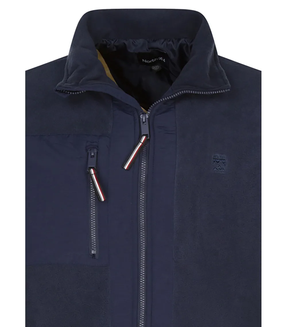 Sweat col montant North 56°4 avec manches longues bleu marine