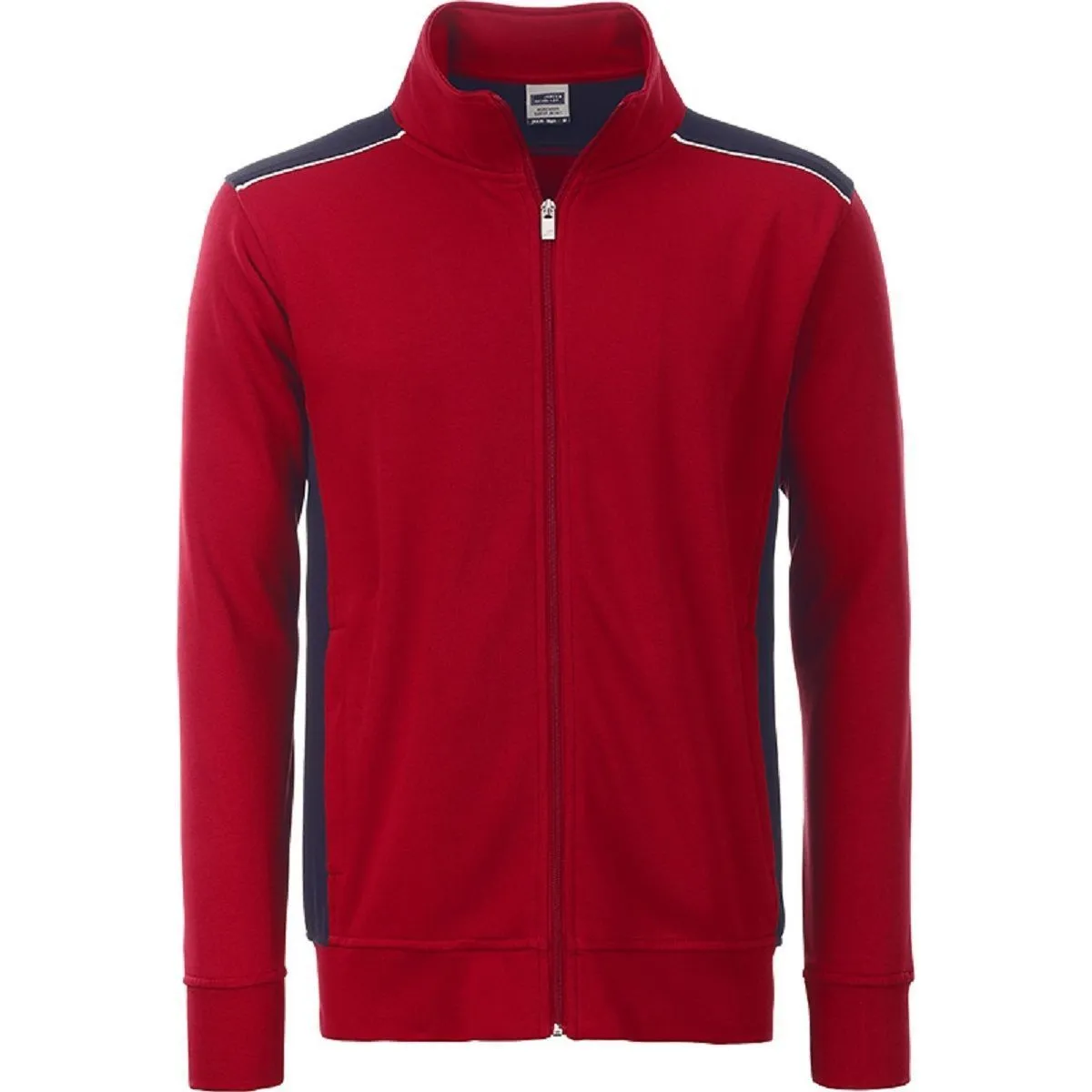 Sweat de travail zip intégral - homme - JN870 - rouge 