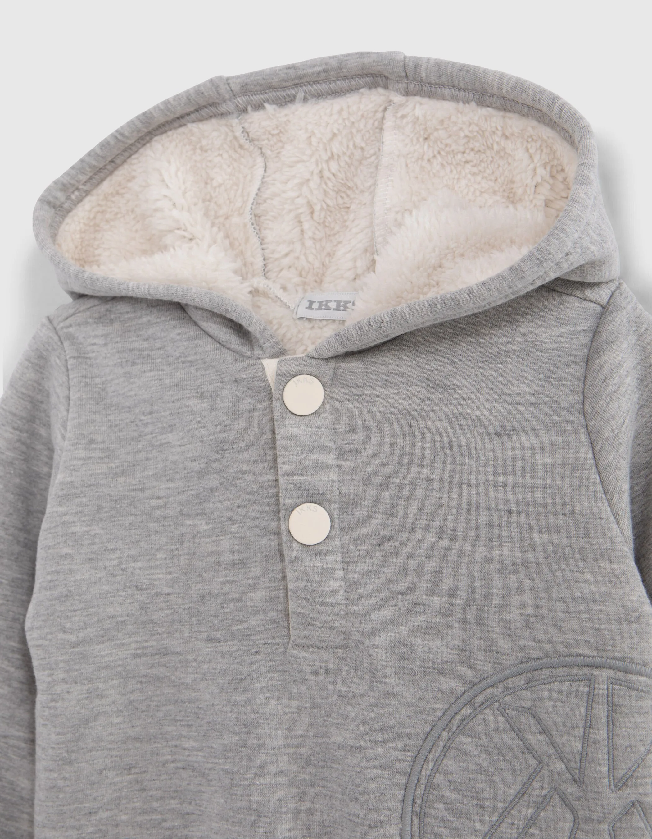 Sweat gris fourré maxi broderie bébé garçon